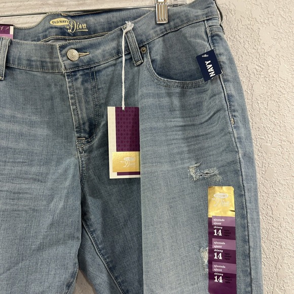 Old Navy Women's Size 14R Distressed Denim Jeans - Picture 2 of 7
